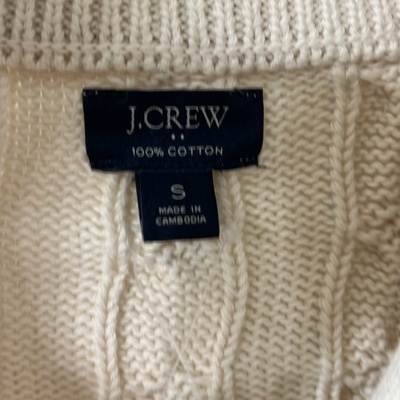 J Crew Cream Cable-Knit Zip Up Sweater - Picture 6 of 17